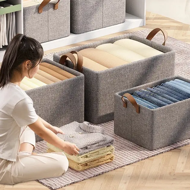 Органайзер для одягу з ручками 47х28х20 см - складний каркас - Зображення 4