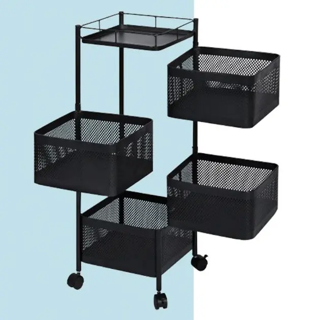 Органайзер кухонний з полицями, що обертаються Vegetable Rack для зберігання овочів і фруктів - Зображення 2