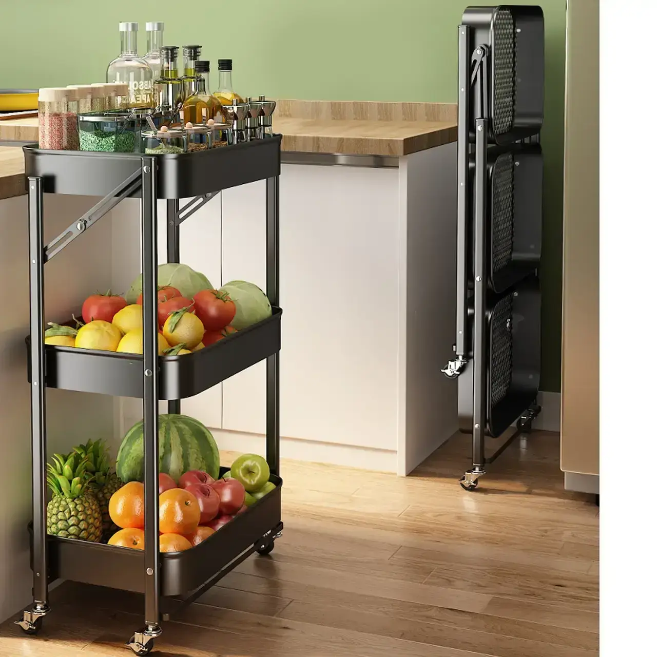 Органайзер на колесах метал/ етажерка на колесах 3 яруси - Зображення 8