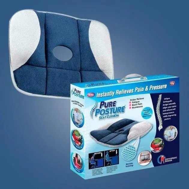 Ортопедична подушка для розвантаження хребта / Подушка для сидіння Pure Posture - Зображення 2