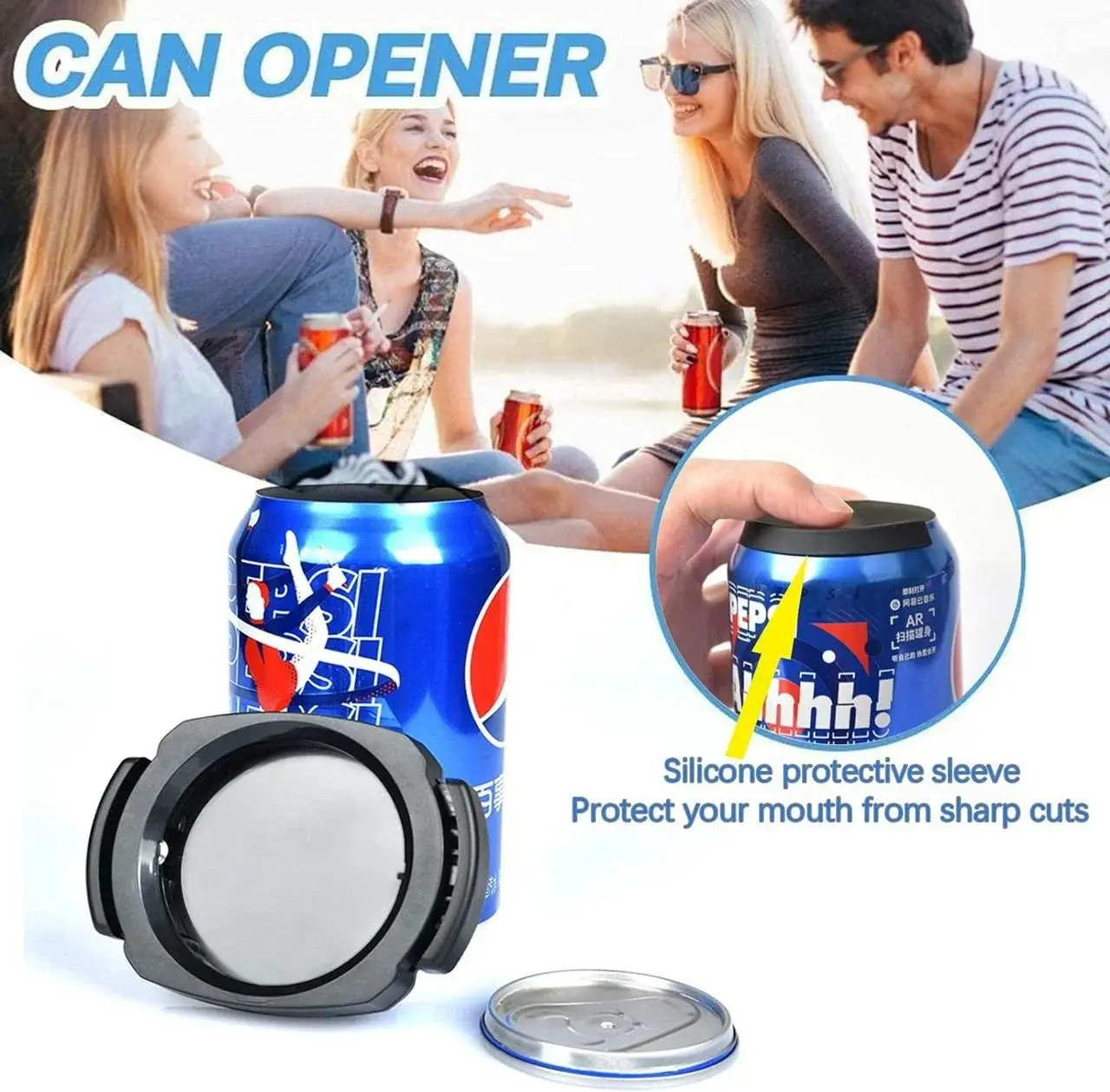 Відкривалка для банок, гвинтова відкривалка для напоїв CAN OPNER LY-451, Універсальна відкривалка 2в1 - Зображення 4