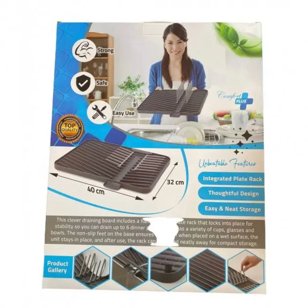 Відкидна сушарка зі складною полицею для посуду настільна - Зображення 4