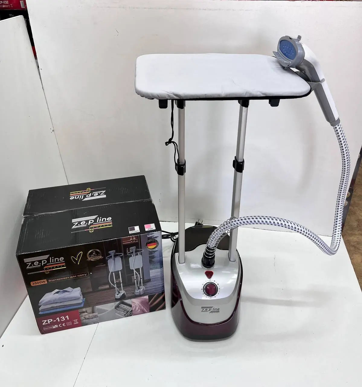 Бузковий Відпарювач вертикальний для одягу зі стійкою Zepline 3500Вт ZP-131 - Зображення 3