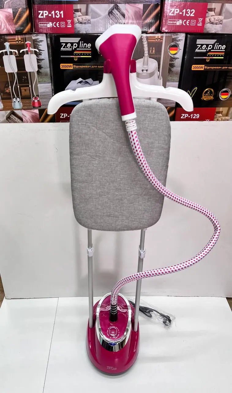 Червоний Відпарювач вертикальний для одягу зі стійкою Zepline ZP-129 3000W - Зображення 5