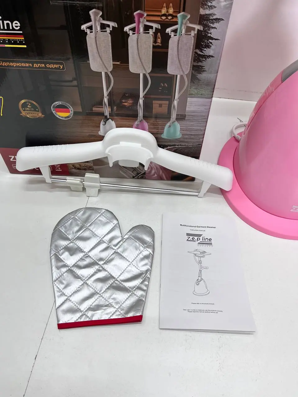 Рожевий Відпарювач вертикальний для одягу зі стійкою Zepline ZP-130 3000W - Зображення 4