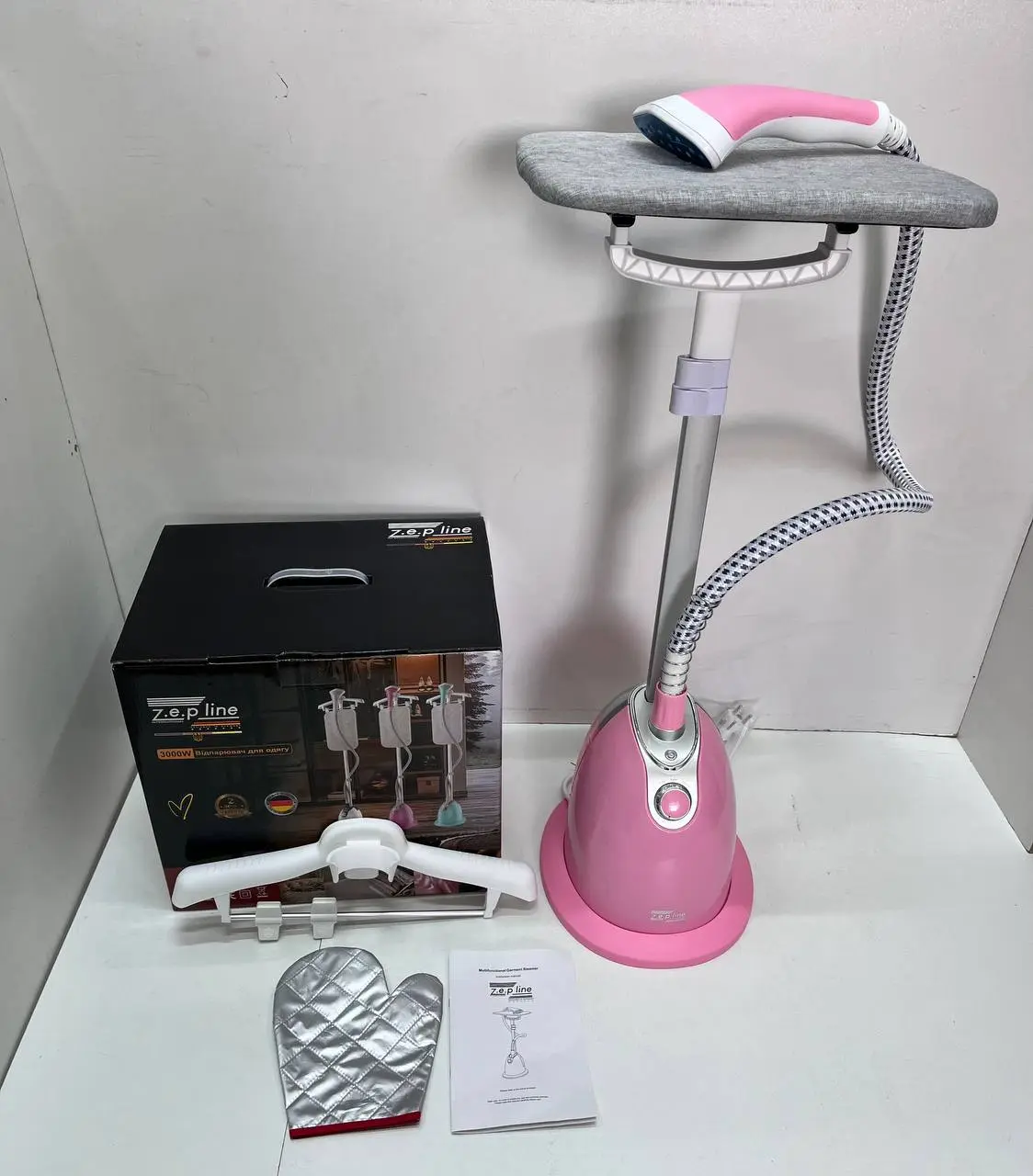 Рожевий Відпарювач вертикальний для одягу зі стійкою Zepline ZP-130 3000W - Зображення 3