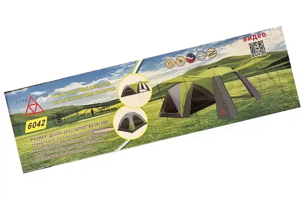 Намет туристичний 6042 з навісом (для 4 осіб + тамбур та москітна сітка) - Зображення 4