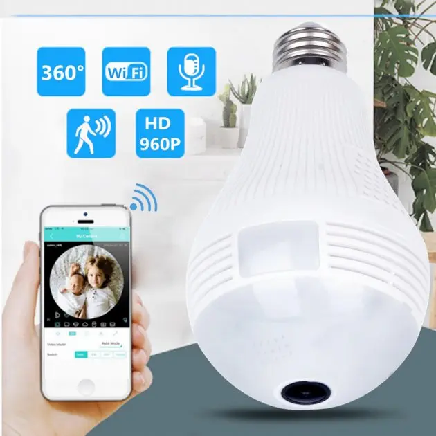 Панорамна камера відеоспостереження "Лампочка" CAD B13 H302 2mp / Бездротова IP камера - Зображення 4