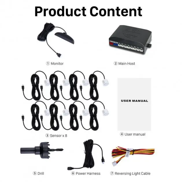 Паркувальна система | Парктронік на 8 датчиків Car Radar Parking - Зображення 6