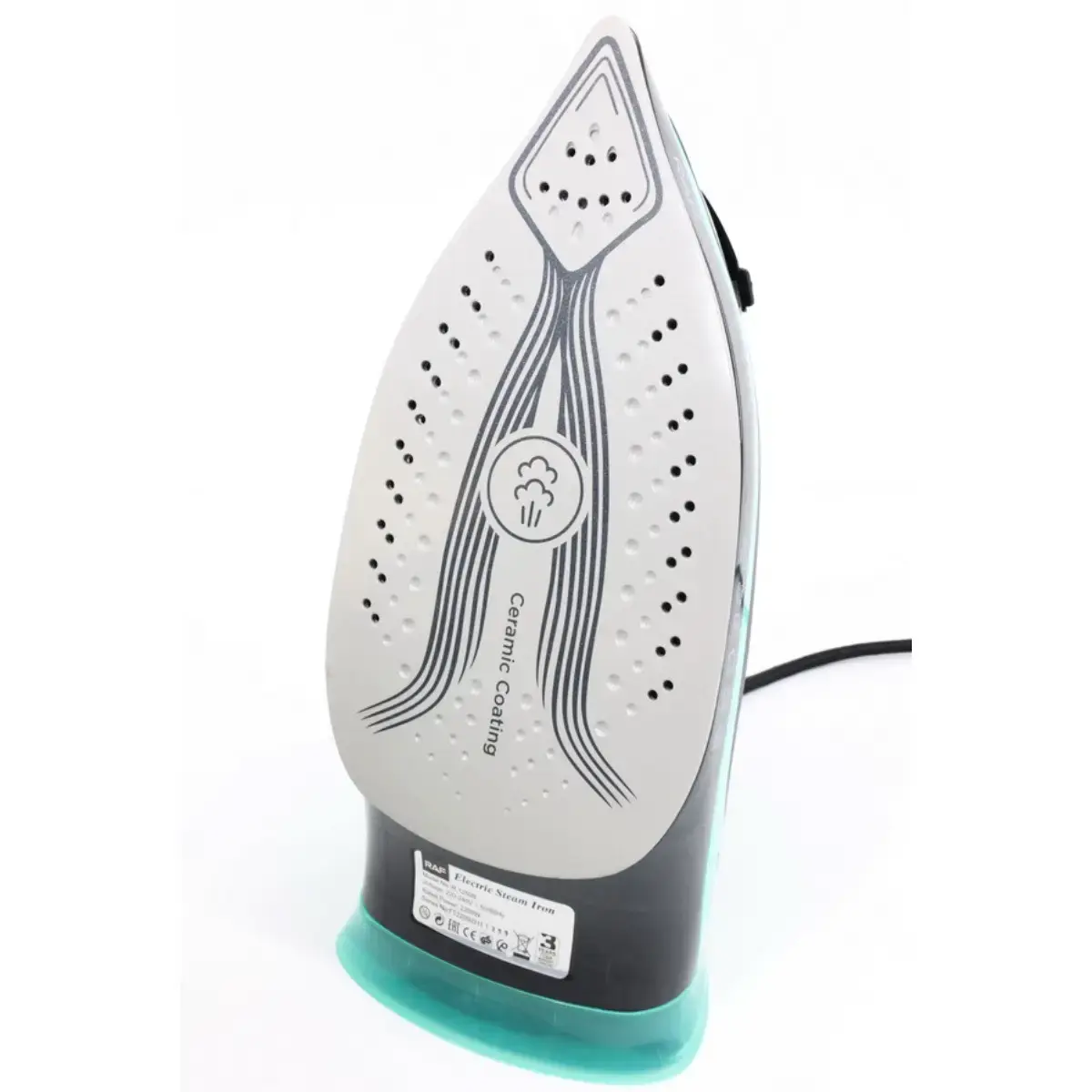 Парова праска RAF R.1250B 2200 Вт з керамічною підошвою, Електрична парова праска - Зображення 5