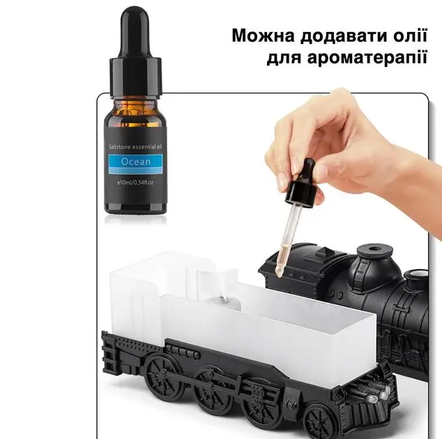 Паровий зволожувач повітря Поїзд з підсвічуванням, зволожувач аромадифузор для дому NM2100 - Зображення 5