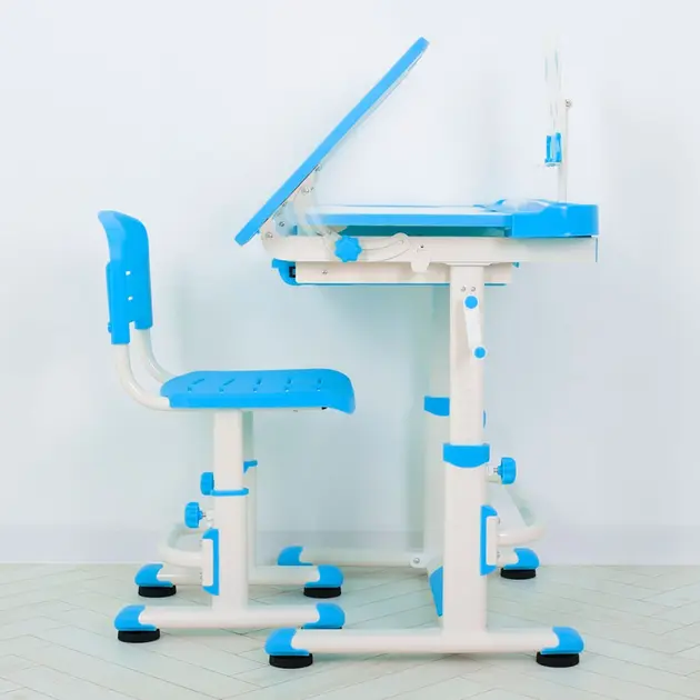 Парта учня зі стільчиком BAMBI M 4818-4 | Стіл письмовий Бембі регульований синій - Зображення 2