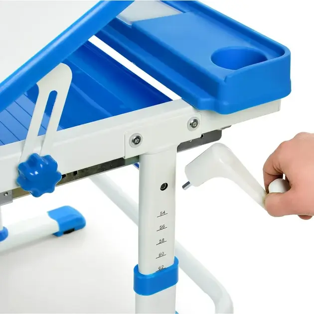 Парта учня зі стільчиком BAMBI M 4818-4 | Стіл письмовий Бембі регульований синій - Зображення 7