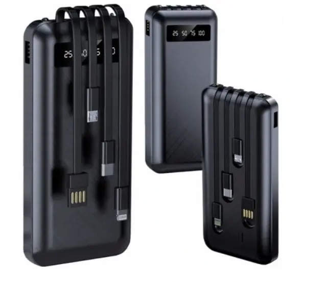 Павер банк Power Bank 10000mAh 4 кабелі 4 в 1 USB LCD - Зображення 2
