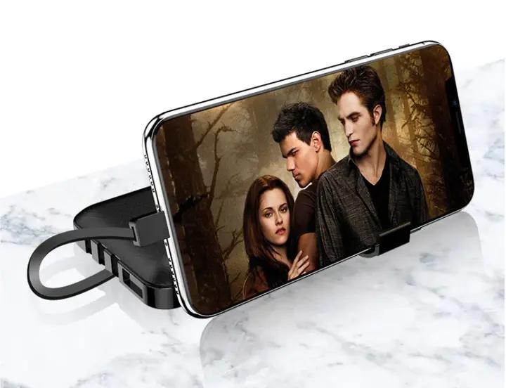 Павербанк 30000 mAh вбудовані кабелі USB, micro USB, Type-C, Lightning з підставкою для телефону, Портативна батарея Powerbank - Зображення 4