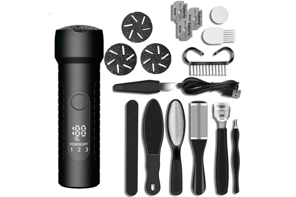 Пемза електрична для ніг пемза з круглими насадками для ніг на USB роликова пилка Schwarz&Mayer 17 елементів в наборі - Зображення 3