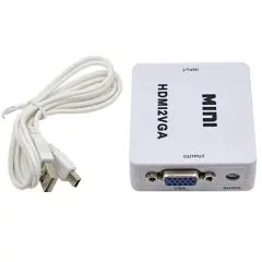 Перехідник VGA на HDMI конвертер для ПК, ноутбука, відео реєстратора адаптер перетворювач з аудіо та зовнішнім живленням HDMI - VGA VGA2HDMI(4272) - Зображення 6