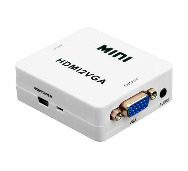 Перехідник VGA на HDMI конвертер для ПК, ноутбука, відео реєстратора адаптер перетворювач з аудіо та зовнішнім живленням HDMI - VGA VGA2HDMI(4272) - Зображення 7
