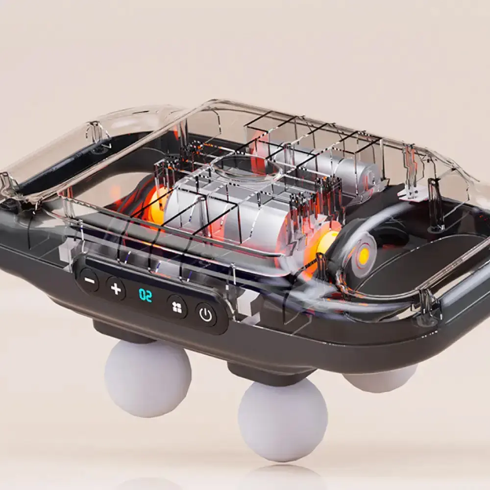 Перкусійний масажер для тіла, 4 головок, від USB, YCY -1601 / Масажер для спини / Вібромасажер - Зображення 4