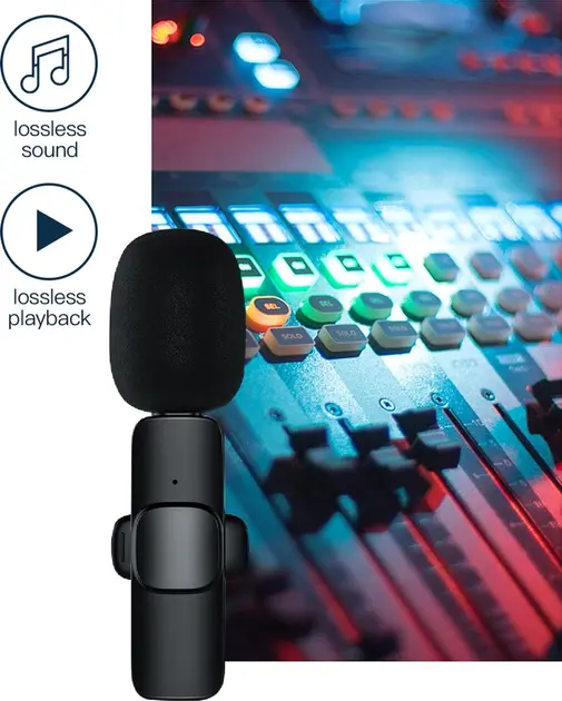 Подвійний бездротовий петличний мікрофон K35 (AUX 3.5mm) - Зображення 5