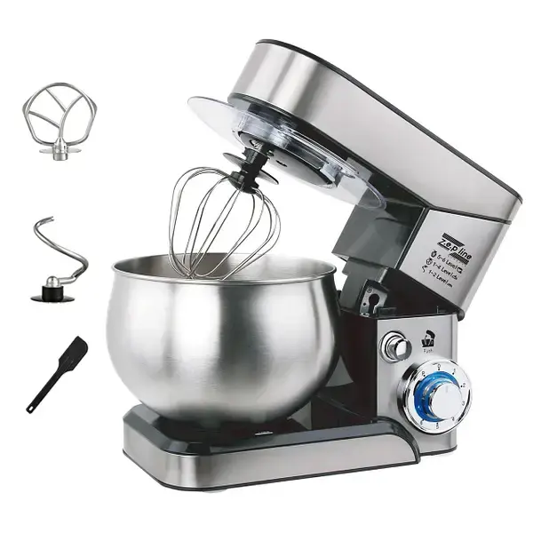 Планетарний міксер тістоміс Zepline ZP-105 з нержавіючої сталі Кухонний комбайн з чашею на 6л потужністю 3500 Вт - Зображення 2