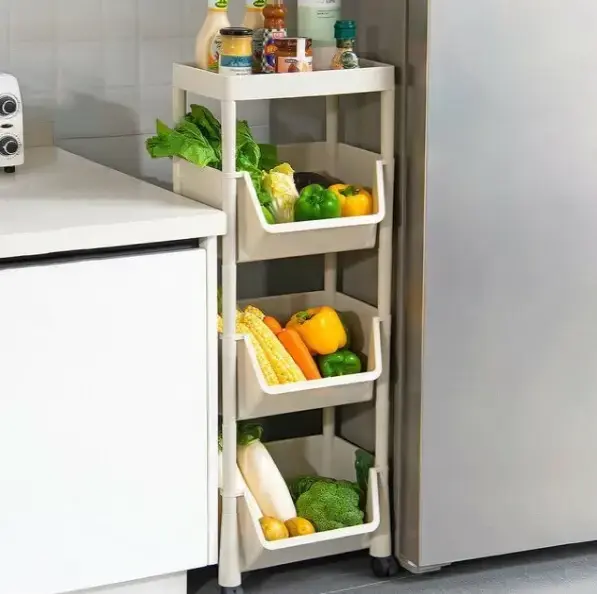 Пластикова етажерка на коліщатках полиця для зберігання книг, документів, журналів, дитячих іграшок, посуду - Зображення 2