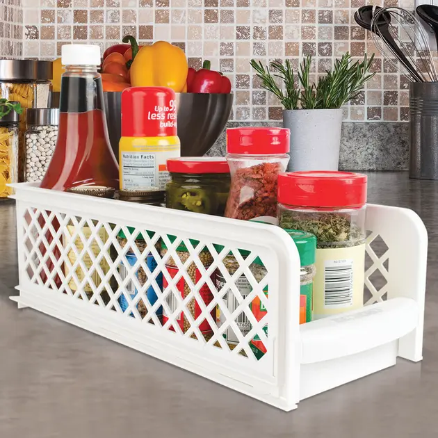 Пластиковий органайзер для ванної з 2 висувними полицями, Portable 2 Tier Basket Drawers - Зображення 4