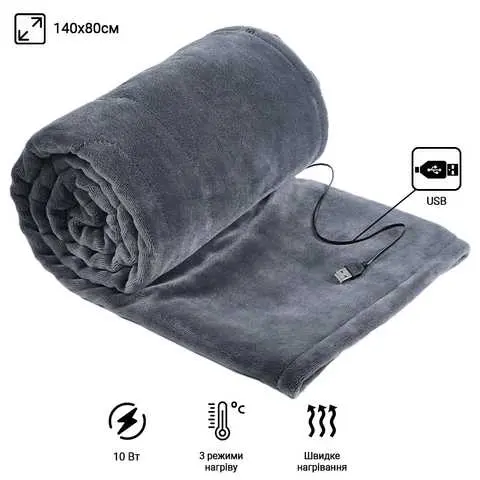 Плед із підігрівом від повербанку. Туристичний плед із підігрівом USB. Плед для намету - Зображення 7