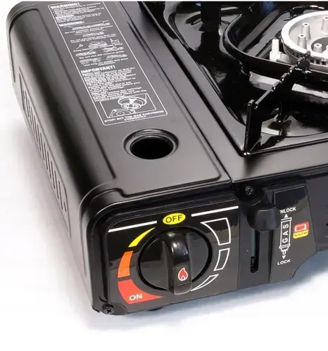 Плита газова туристична на 2 конфорки Alpen Camping Texas чорна - Зображення 4