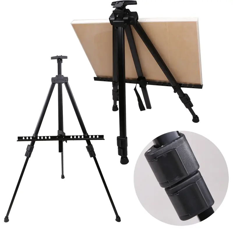 Підставка для картин, планшетів, led дошки, мольберт тринога, тринога, алюмінієва, з чохлом - Зображення 2