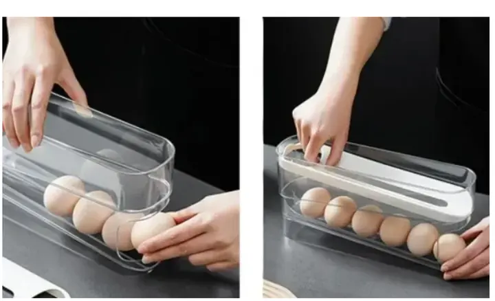 Двошаровий органайзер для зберігання яєць з автоматичним скочуванням - Зображення 4
