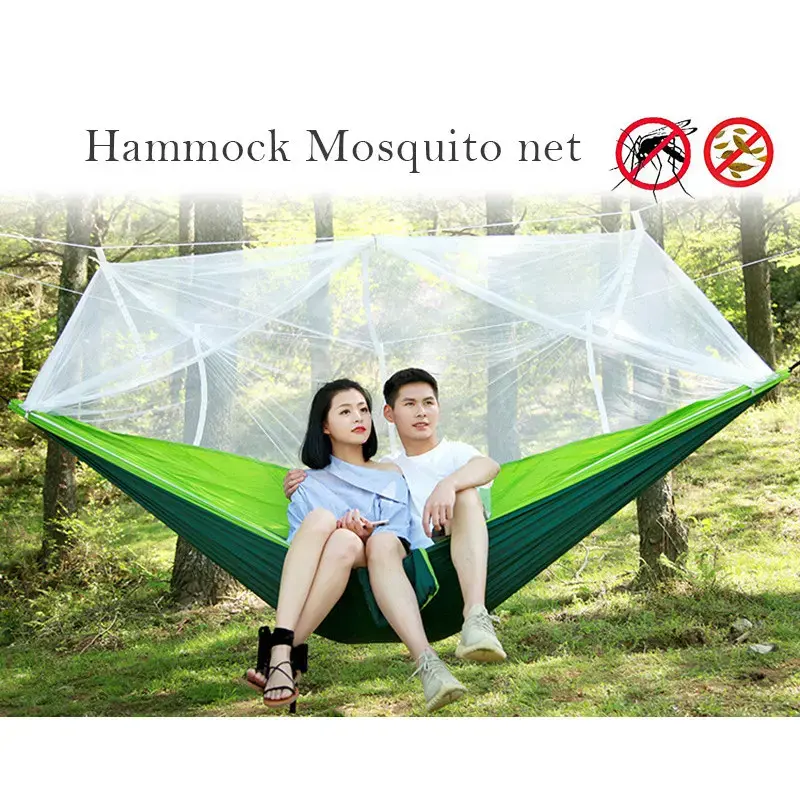 Підвісний гамак з москітною сіткою HIeha нейлоновий, з кишенею, повний комплект - Зображення 5