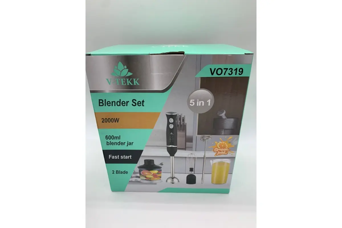 Занурювальний блендер 5в1 з чашею 600мл, 1500W, VOLYX VO7319 / Міксер блендер / Кухонний блендер подрібнювач - Зображення 2