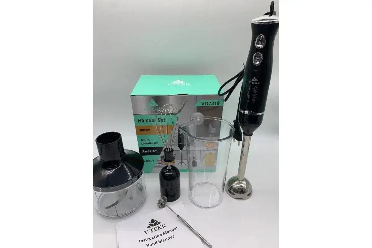 Занурювальний блендер 5в1 з чашею 600мл, 1500W, VOLYX VO7319 / Міксер блендер / Кухонний блендер подрібнювач