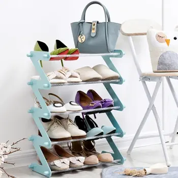 Полиця для взуття органайзер компактний стійка складана Shoe Rack YH 8802-5 зберігання речей та взуття 5 полиць - Зображення 2