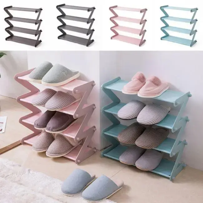 Полиця для взуття органайзер компактний стійка складана Shoe Rack YH 8802-5 зберігання речей та взуття 5 полиць - Зображення 5