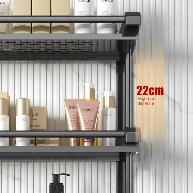 Полиця для ванної кімнати з вішалкою для рушників SKLM-9 40см - Зображення 4