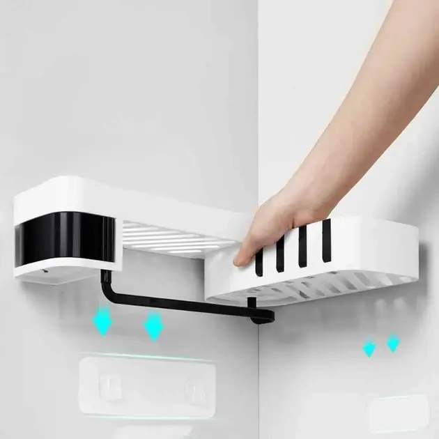 Полиця для ванної кімнати кутова самоклеюча, що обертається - Зображення 4