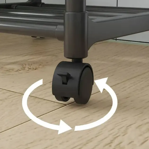 Полиця стелаж на коліщатках пересувна 4 рівні на коліщатках для зберігання кухонного приладдя побутової техніки посуду - Зображення 4