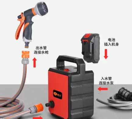 Помпа для води Pump-01 2 акб, 3м-водозабору, 5м-шланга + розпилювач - Зображення 7