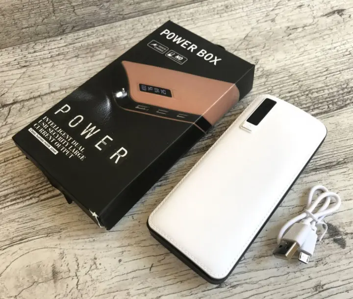 Портативне зарядне 20000 mahc екраном 3 USB + ліхтарик, павер банк, Power Bank - Зображення 5