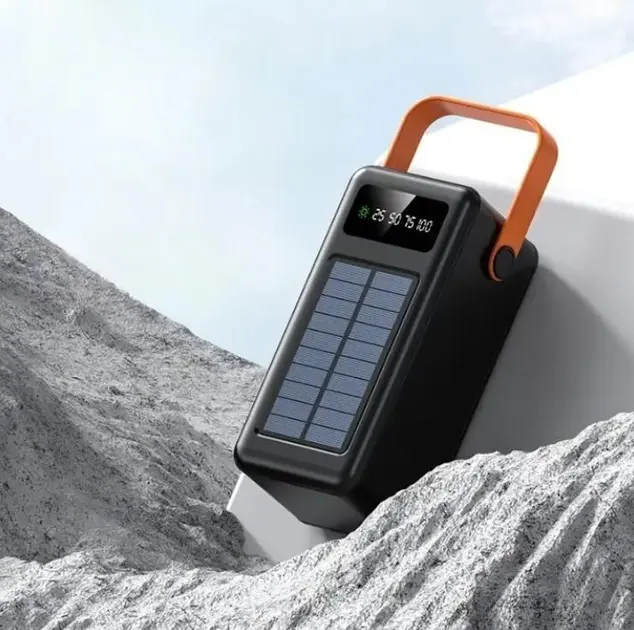 Портативна батарея зовнішня повербанк Power Bank 50000 mAh із сонячною панеллю та ліхтариком YM-635CX - Зображення 3