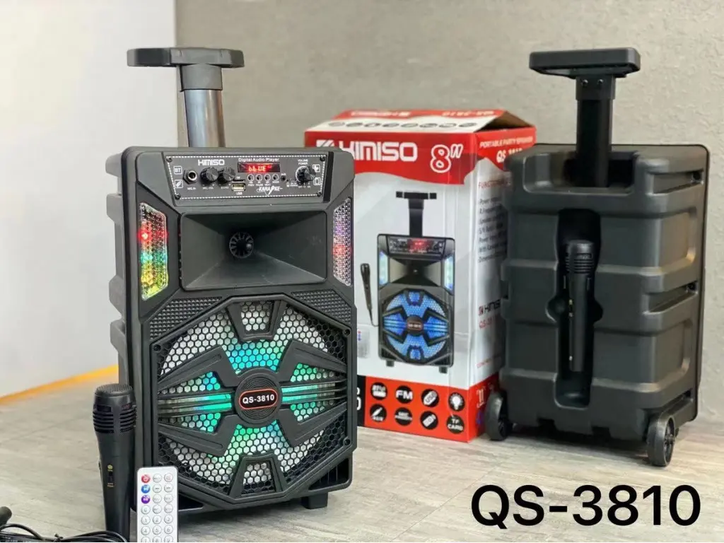 Портативна колонка з мікрофоном Kimiso QS-3810 Bluetooth для караоке пультом