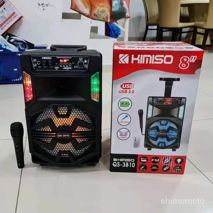 Портативна колонка з мікрофоном Kimiso QS-3810 Bluetooth для караоке пультом - Зображення 4