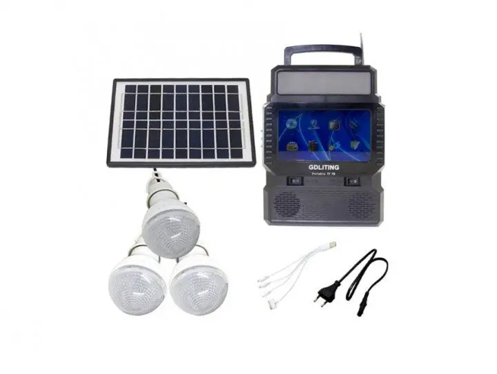 Портативна сонячна станція gdLite GD-8086 / сонячна панель з міні телевізором повір банк - Зображення 3