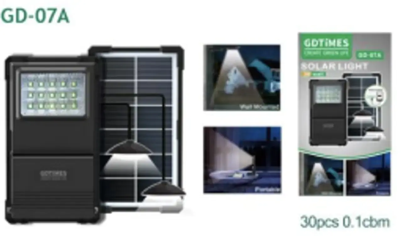 Портативна станція для заряджання GD 07A із сонячною панеллю (30) - Зображення 2