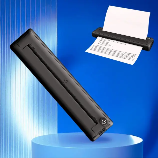 Портативний акумуляторний термопринтер M15 для друку на термопапері А4, бездротовий, Bluetooth/USB, чорний - Зображення 3