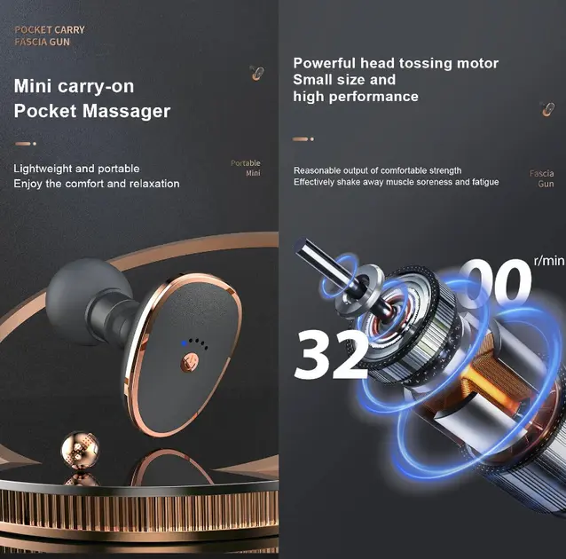 Портативний масажний міні-пістолет MGE-013 XL-566 - Зображення 5