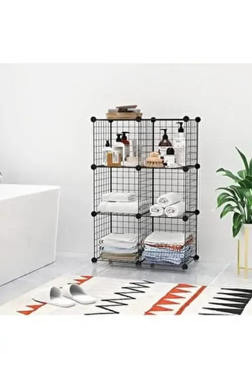 Портативний металевий модульний стелаж для зберігання речей на 6 секцій - Зображення 2