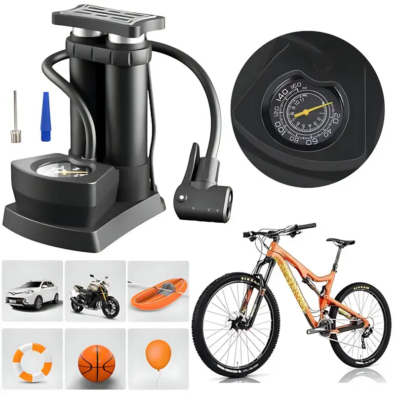 Портативний ножний насос з манометром Air pump AND 521-2414 Двоциліндровий насос - Зображення 5